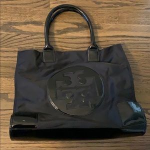 Tory Burch Black Ella Patent Tote Bag